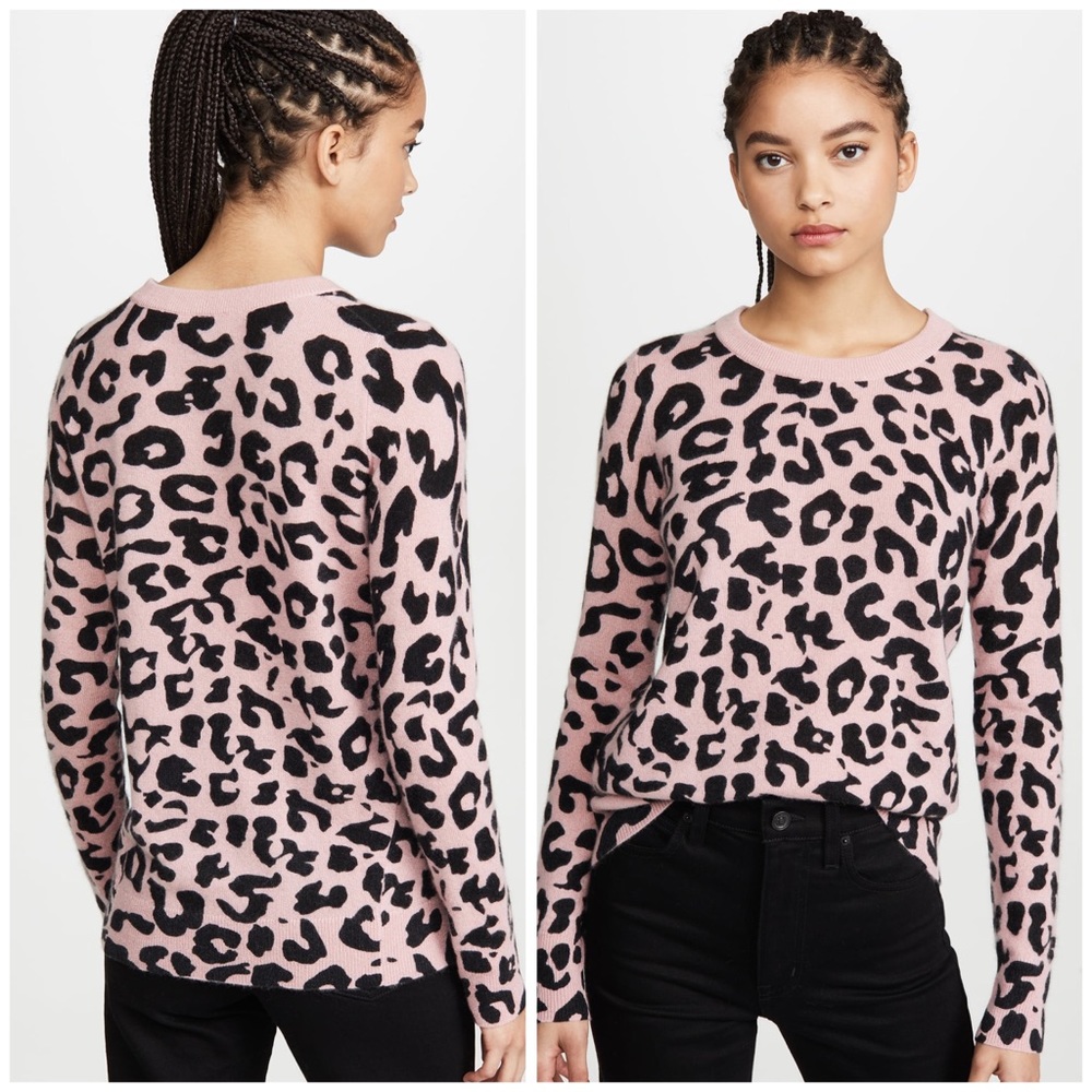 NWT White + Warren Cashmere Sweater Leopard - Picture 16 of 16